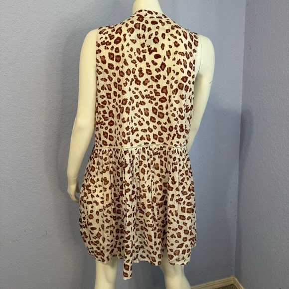 By Anthropologie Nina Leopard Button Up Mob Wife Lagenlook Long Length Tunic - Picture 8 of 8